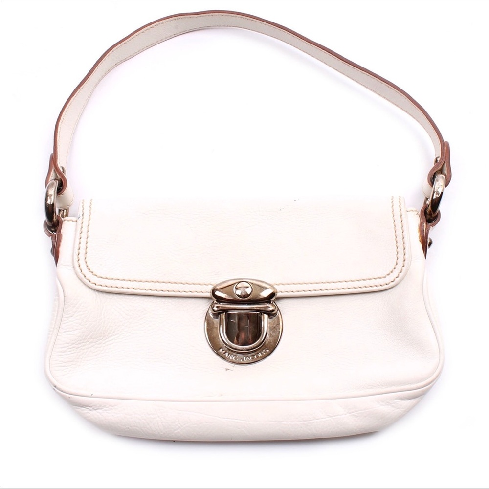 💯 Authentic Marc Jacobs White Pebbled leather Bag